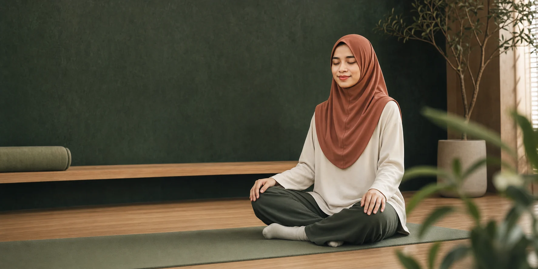 Dr. Ailin Razali seated in quiet guided rest